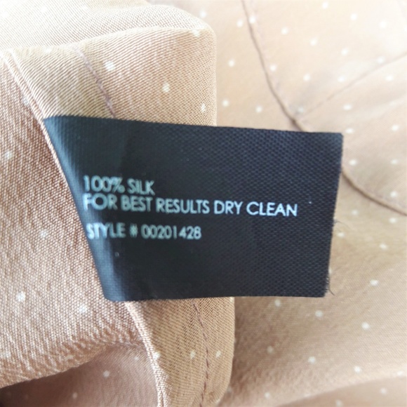 SILK Club Monaco Beige Dress Polka Micro Dot Boat Neck Drawstring 8 - Picture 7 of 7